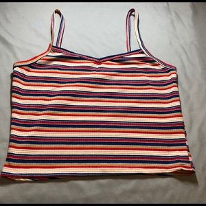 Colorful Stripped Cropped Tank Top